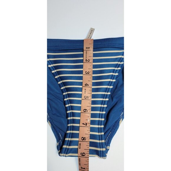 Robin Piccone Bikini Bottom Womens Parker High Weist Blue/White Stripeed - Picture 6 of 9
